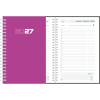 Dagagenda 2027 wire-o, paars