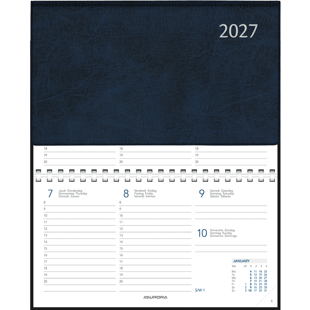 Zakagenda Novoplan 2027 spiraal, blauw Zakagenda Novoplan 2027 spiraal, blauw