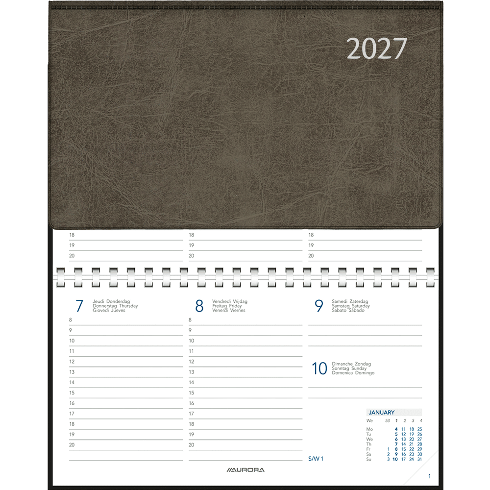 Zakagenda Novoplan 2027 spiraal, grijs Zakagenda Novoplan 2027 spiraal, grijs