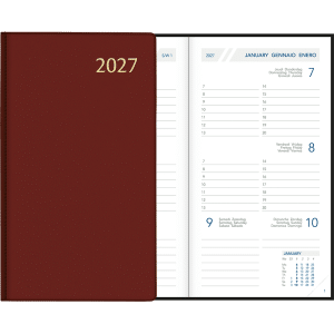 Zakagenda Visuplan 2027 gebonden, bordeaux