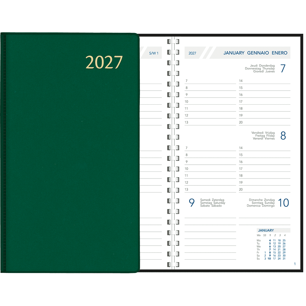 Zakagenda Visuplan 2027 spiraal, groen Zakagenda Visuplan 2027 spiraal, groen