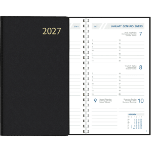 Zakagenda Visuplan 2027 spiraal, zwart