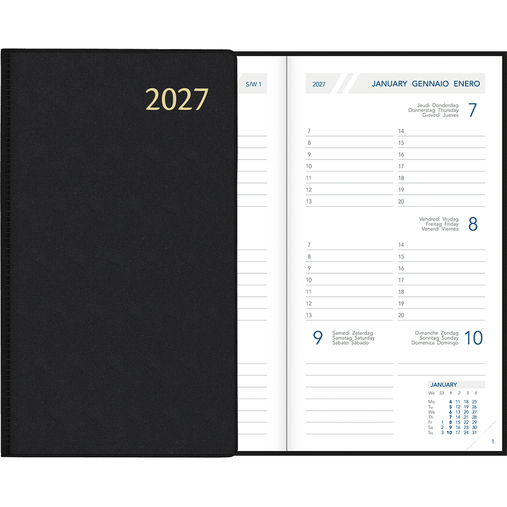 Zakagenda Visuplan 2027 gebonden, zwart Zakagenda Visuplan 2027 gebonden, zwart